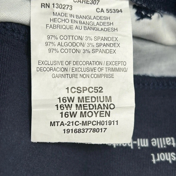 Floral comfy shorts,sz 16 W, blue,elastic stretchy waist,pockets,casual,coastal - Picture 12 of 16